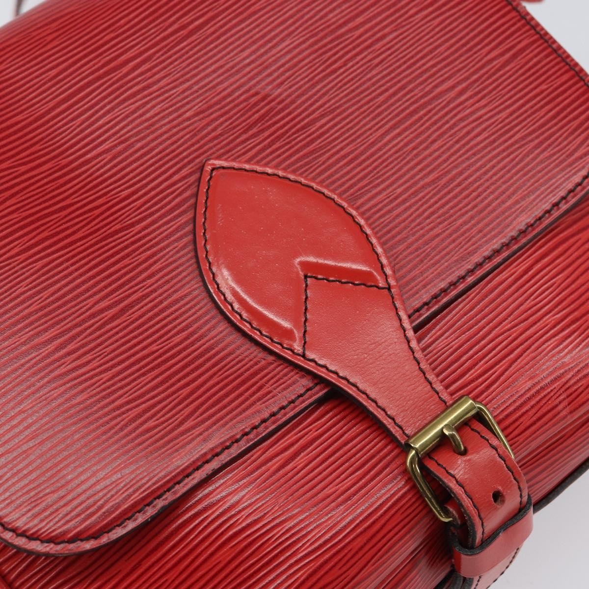 Louis Vuitton Cartouchiere Handbag Epi Leather Red Leather Shoulder Bag