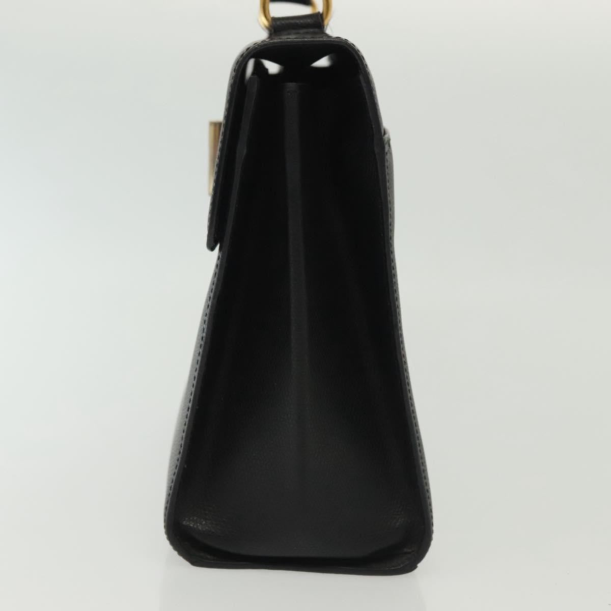 Celine Vintage Convertible Turnlock Top Handle Bag Leather Black Leather Bag