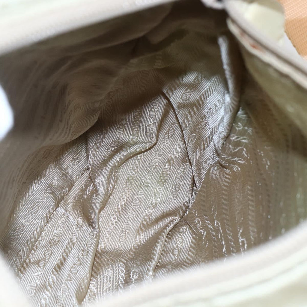 Prada Buckle Messenger Bag Tessuto Beige Nylon Shoulder Bag Bag