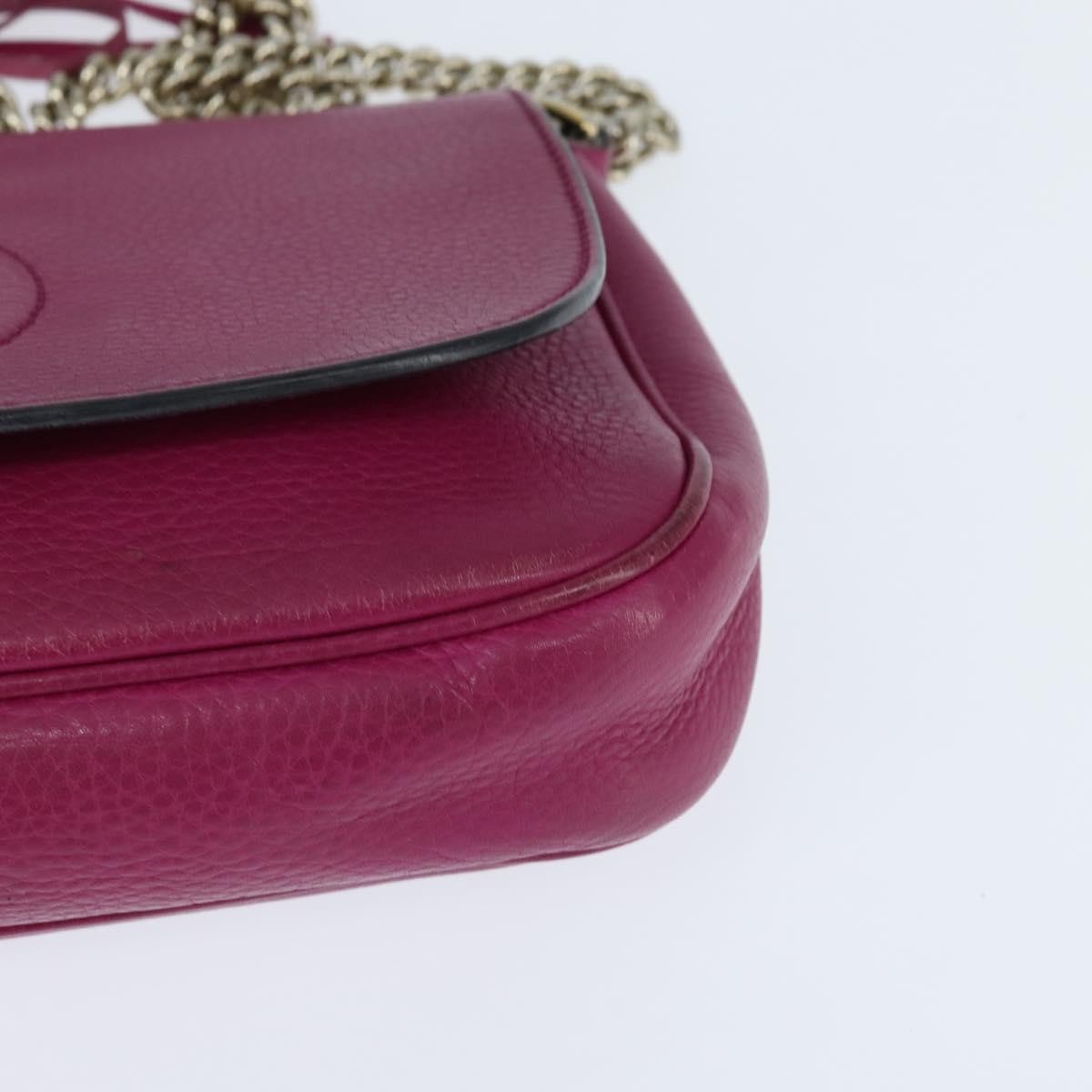 Gucci Soho Chain Crossbody Bag Leather Pink Leather Shoulder Bag Bag (Pre-Owned)