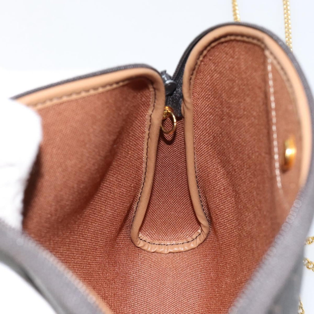 Christian Dior Vintage Honeycomb Chain Canvas Black Canvas Shoulder Bag Bag (Pre-Owned)
