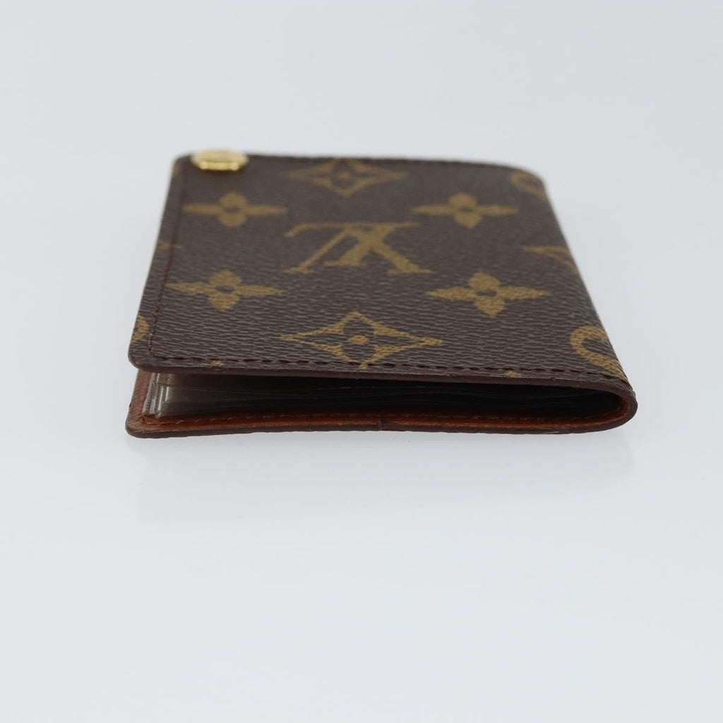 Louis Vuitton Porte Cartes Pression Card Case Monogram Canvas Brown Canvas Card Holders Accessory