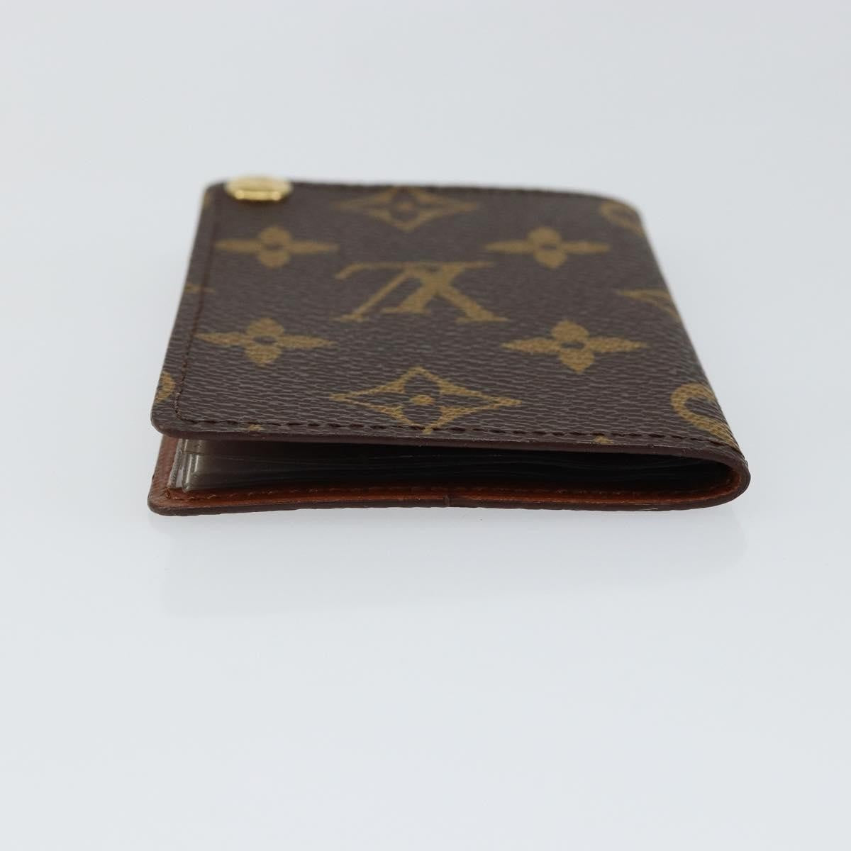 Louis Vuitton Porte Cartes Pression Card Case Monogram Canvas Brown Canvas Card Holders Accessory
