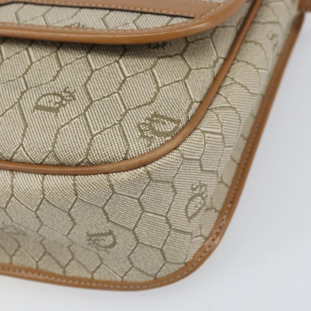 Christian Dior Vintage Honeycomb Shoulder Bag Canvas Beige Pvc,Canvas Shoulder Bag Bag (Pre-Owned)