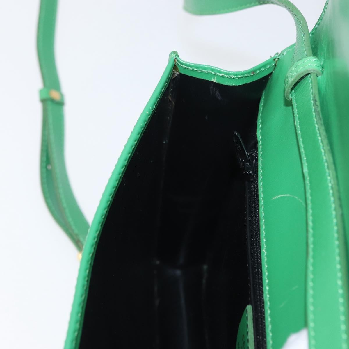 Celine Circle Logo Shoulder Bag Leather Green Leather Shoulder Bag Bag