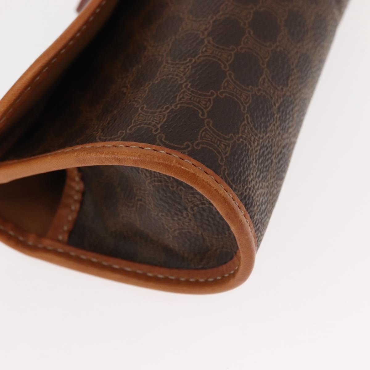 Celine Macadam Pochette Canvas And Leather Brown Canvas Clutche & Pouche Bag