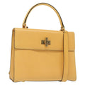 Celine Vintage Convertible Turnlock Top Handle Bag Leather Yellow Leather Bag