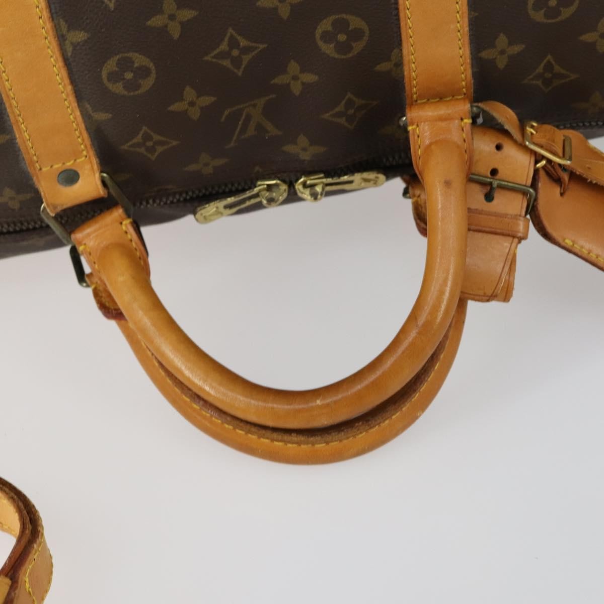 Louis Vuitton Keepall Bandouliere Bag Monogram Canvas Brown Canvas Travel Bag