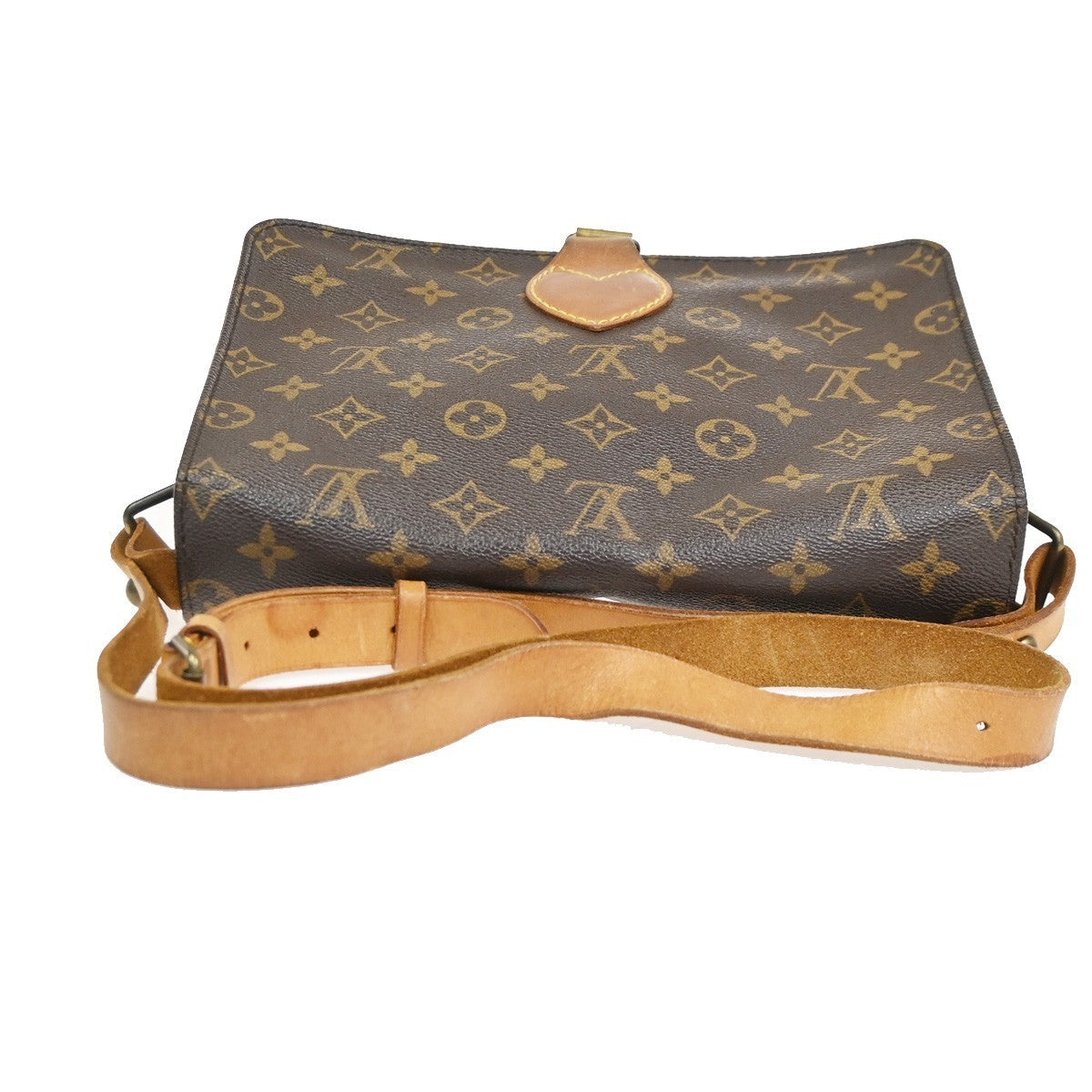 Louis Vuitton Cartouchiere Handbag Monogram Canvas Brown Canvas Shoulder Bag