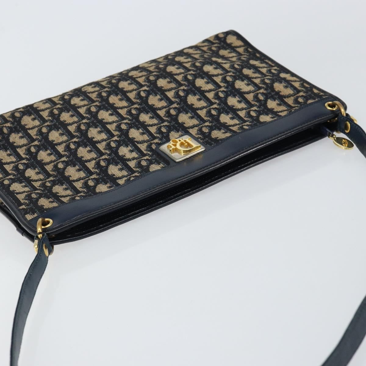 Christian Dior Vintage Trotter Shoulder Bag Canvas Navy Canvas Shoulder Bag Bag (Pre-Owned)