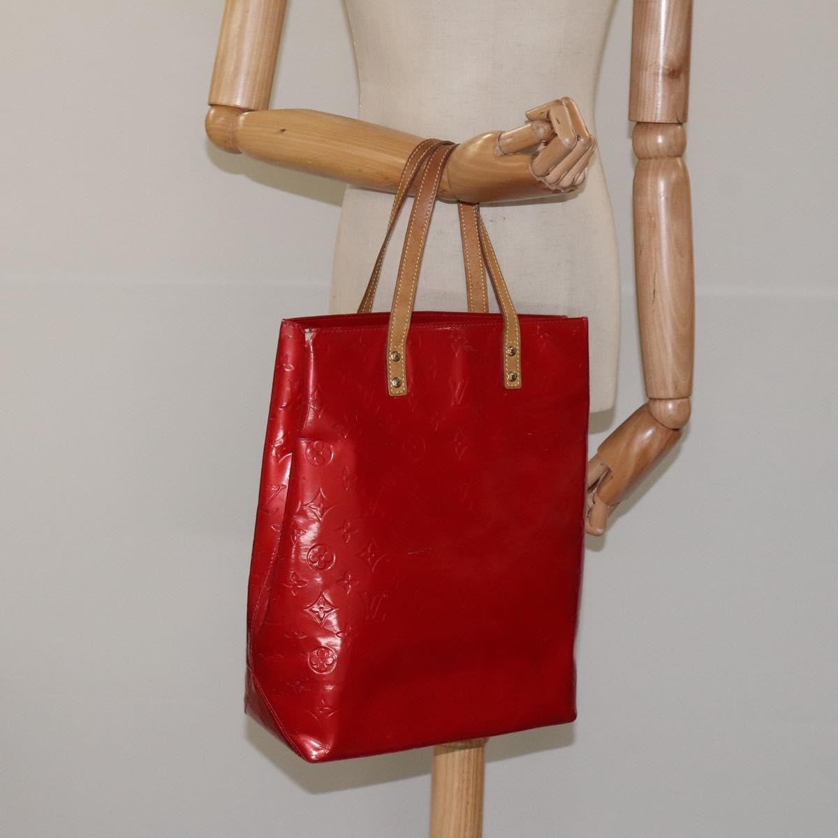 Louis Vuitton Reade Handbag Monogram Vernis Red Patent_Leather Handbag
