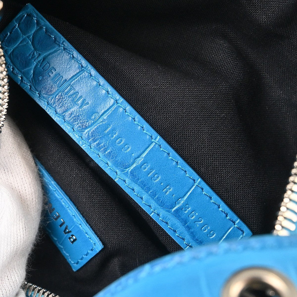 Balenciaga Le Cagole Giant Studs Shoulder Bag Leather Blue Leather Shoulder Bag