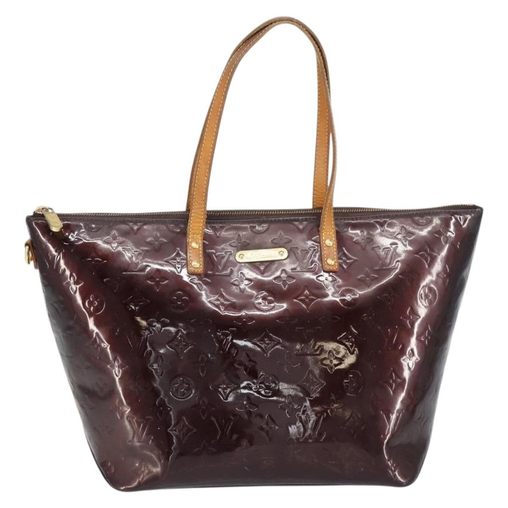 Louis Vuitton Bellevue Handbag Monogram Vernis Purple Patent_Leather Tote Bag