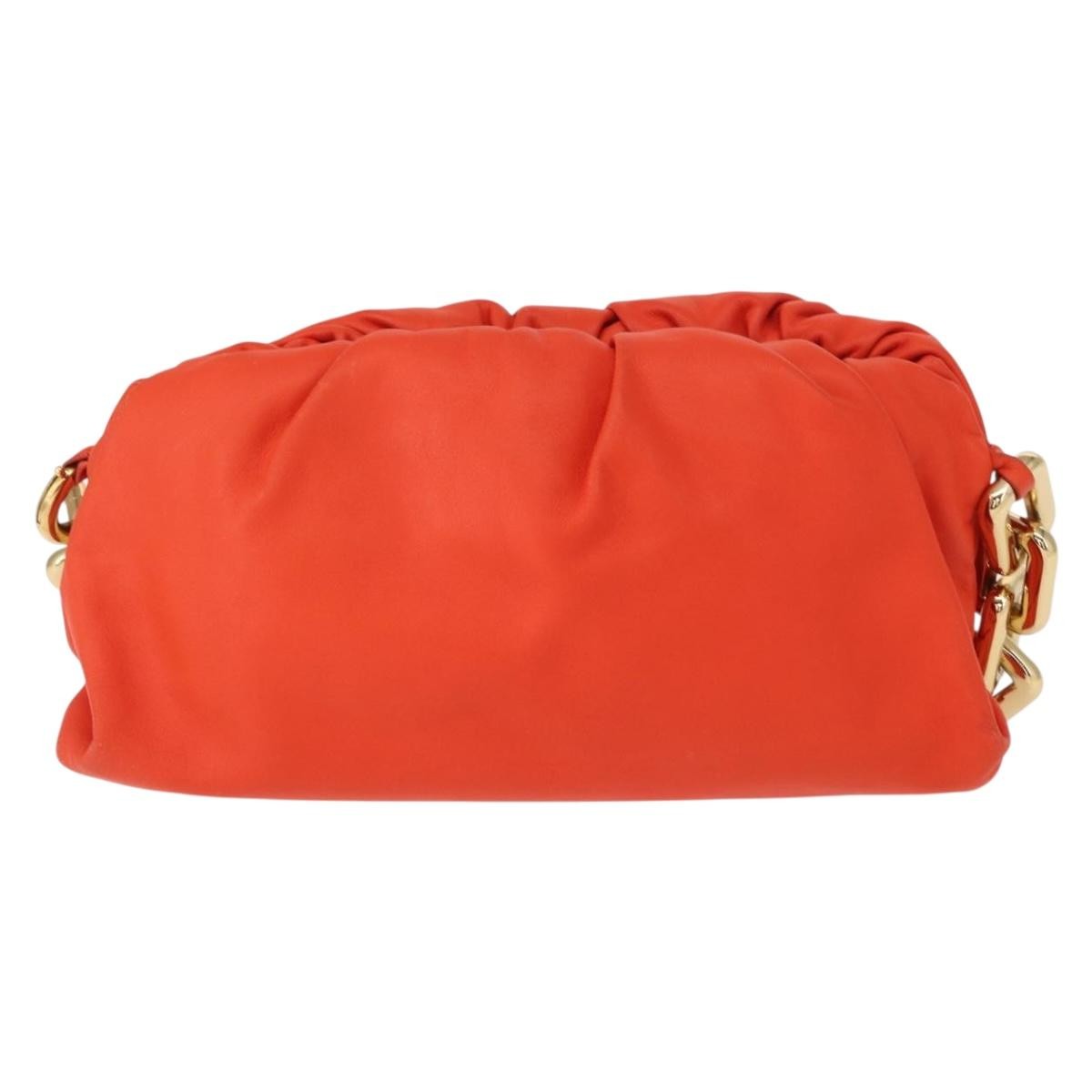 Bottega Veneta The Chain Pouch Leather Orange Leather Clutche & Pouche Bag