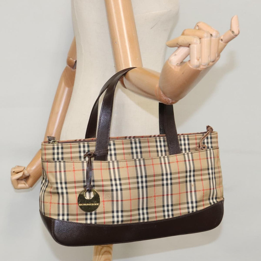 Burberry Nova Check Handbag Nova Check Canvas And Leather Beige Canvas Handbag