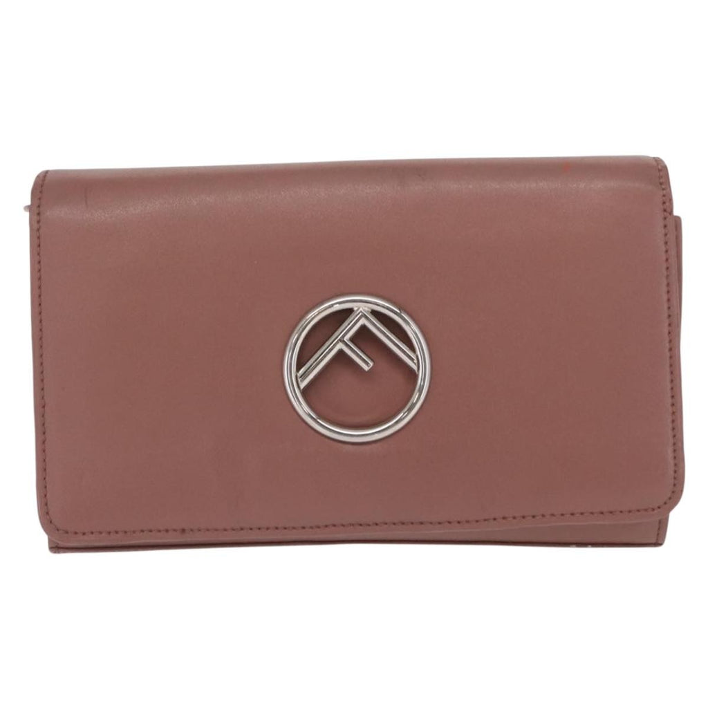 Fendi F Is Fendi Wallet On Chain Leather Pink Leather Shoulder Bag Bag