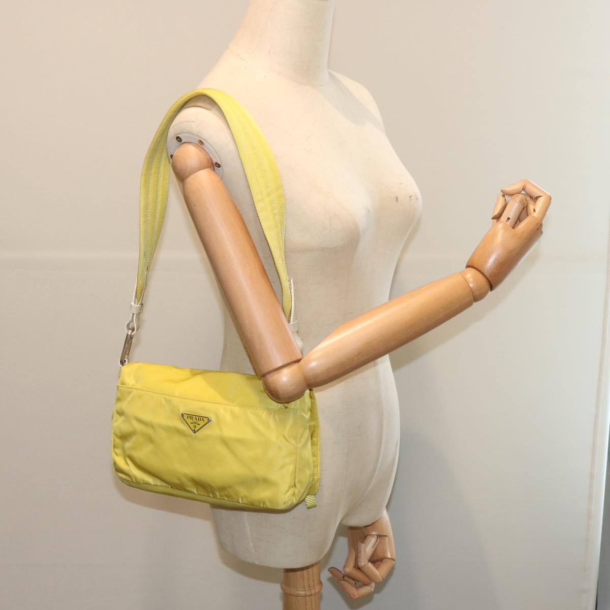 Prada Vintage Shoulder Bag Tessuto Yellow Nylon Shoulder Bag Bag