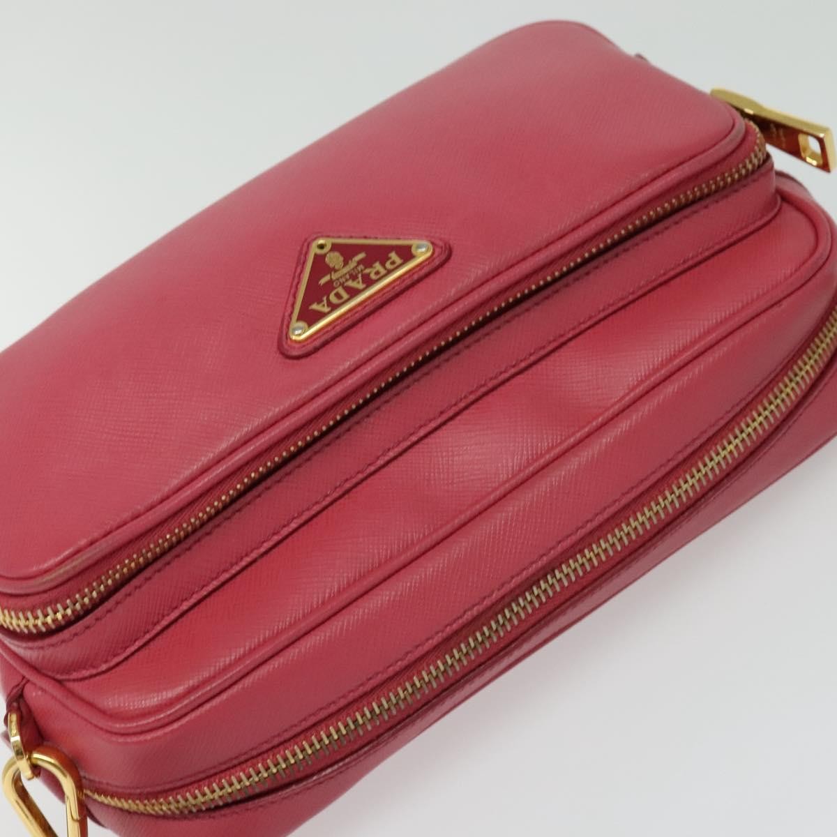 Prada Front Pocket Crossbody Bag Saffiano Leather Pink Leather Shoulder Bag Bag