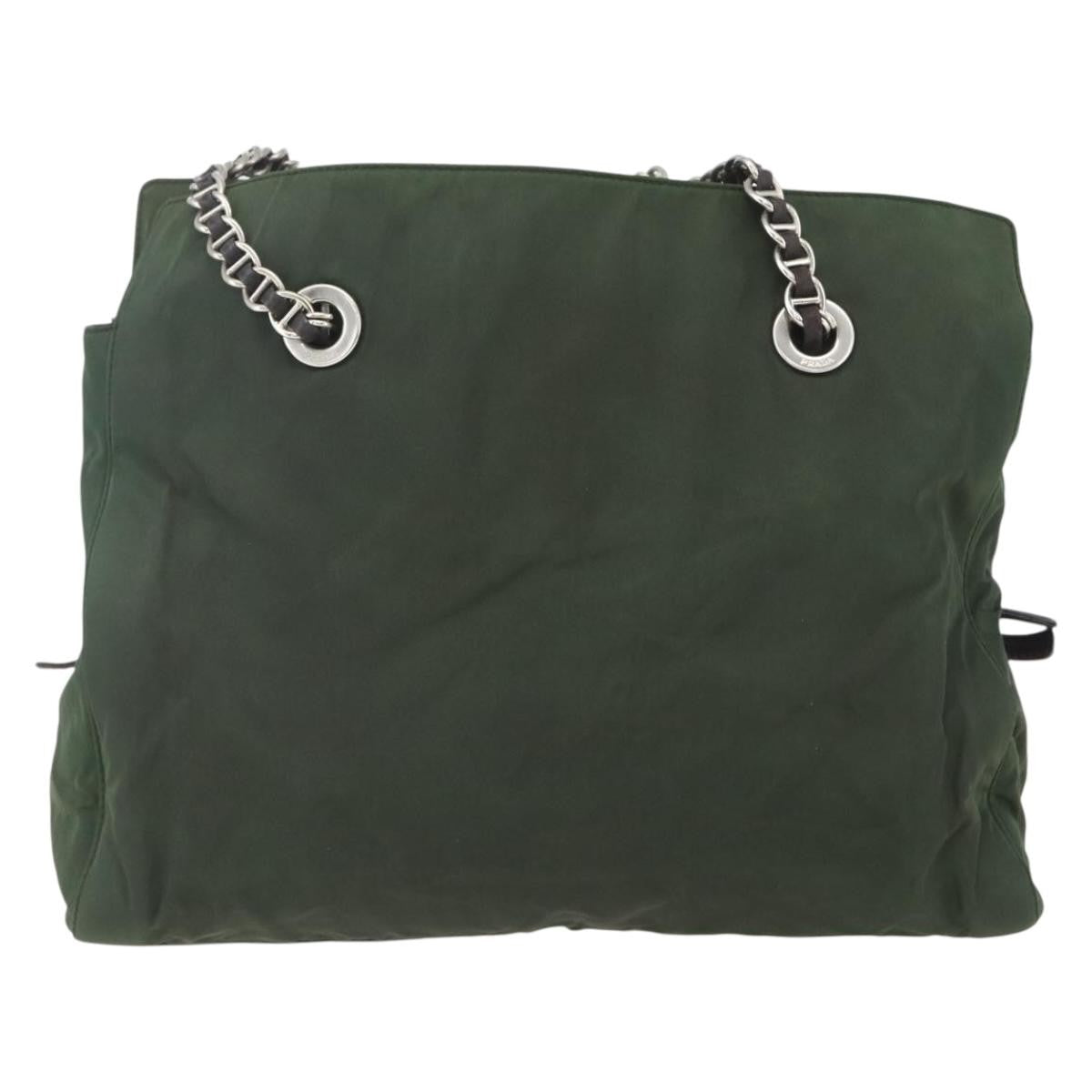 Prada Re-Edition 1995 Chain Tote Quilted Re-Nylon Khaki Nylon Shoulder Bag Bag