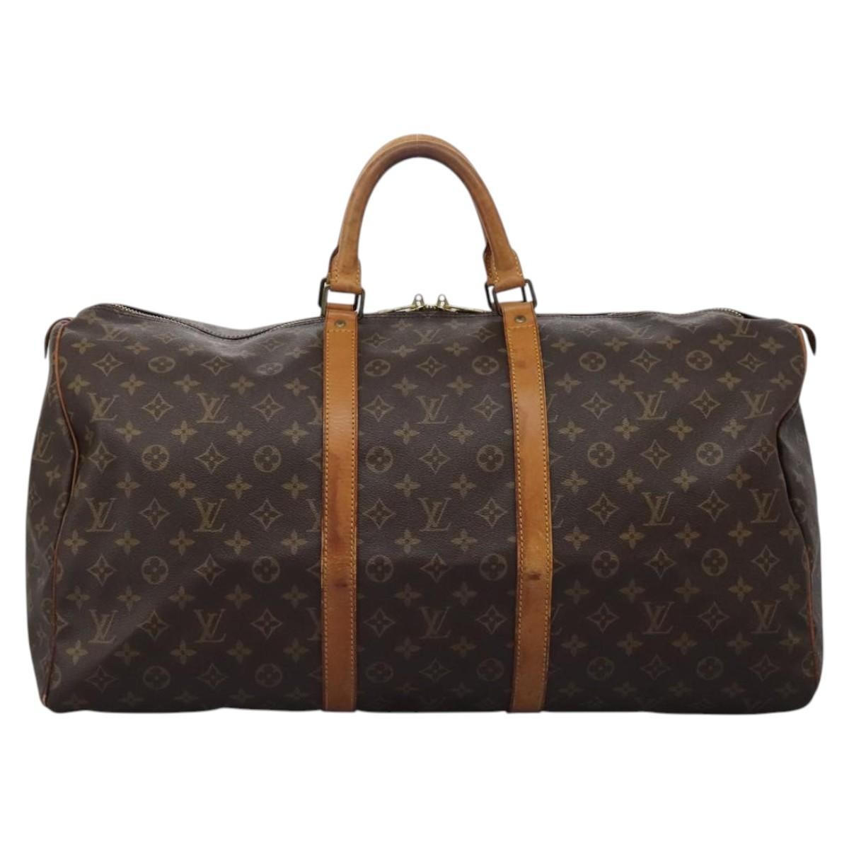 Louis Vuitton Keepall Bag Monogram Canvas Brown Canvas Travel Bag