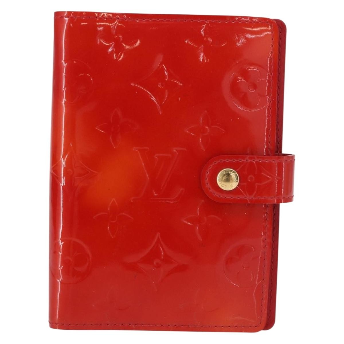 Louis Vuitton Agenda Cover Patent Leather Red Patent_Leather Toiletry Case Accessory
