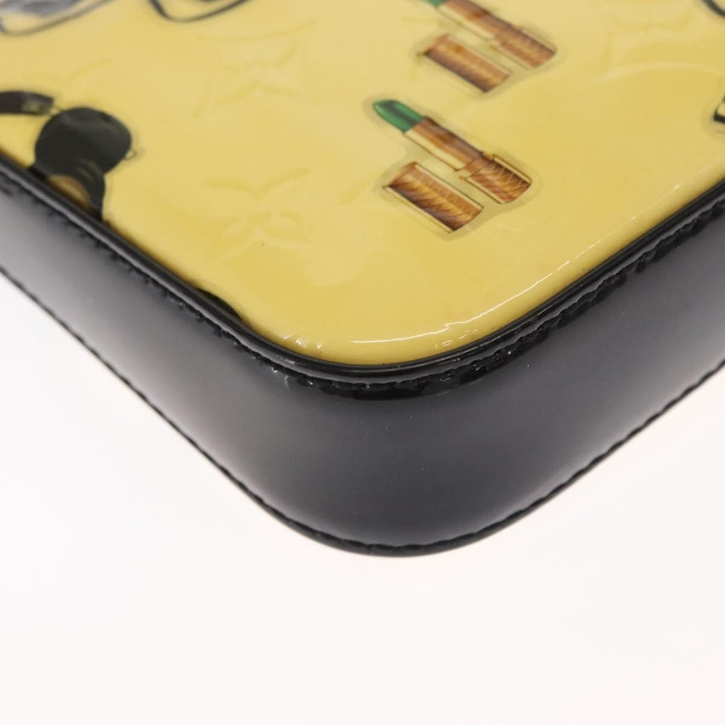 Louis Vuitton Pochette Accessoires Nm Limited Edition Stickers Monogram Vernis Yellow Patent_Leather Clutche & Pouche Bag