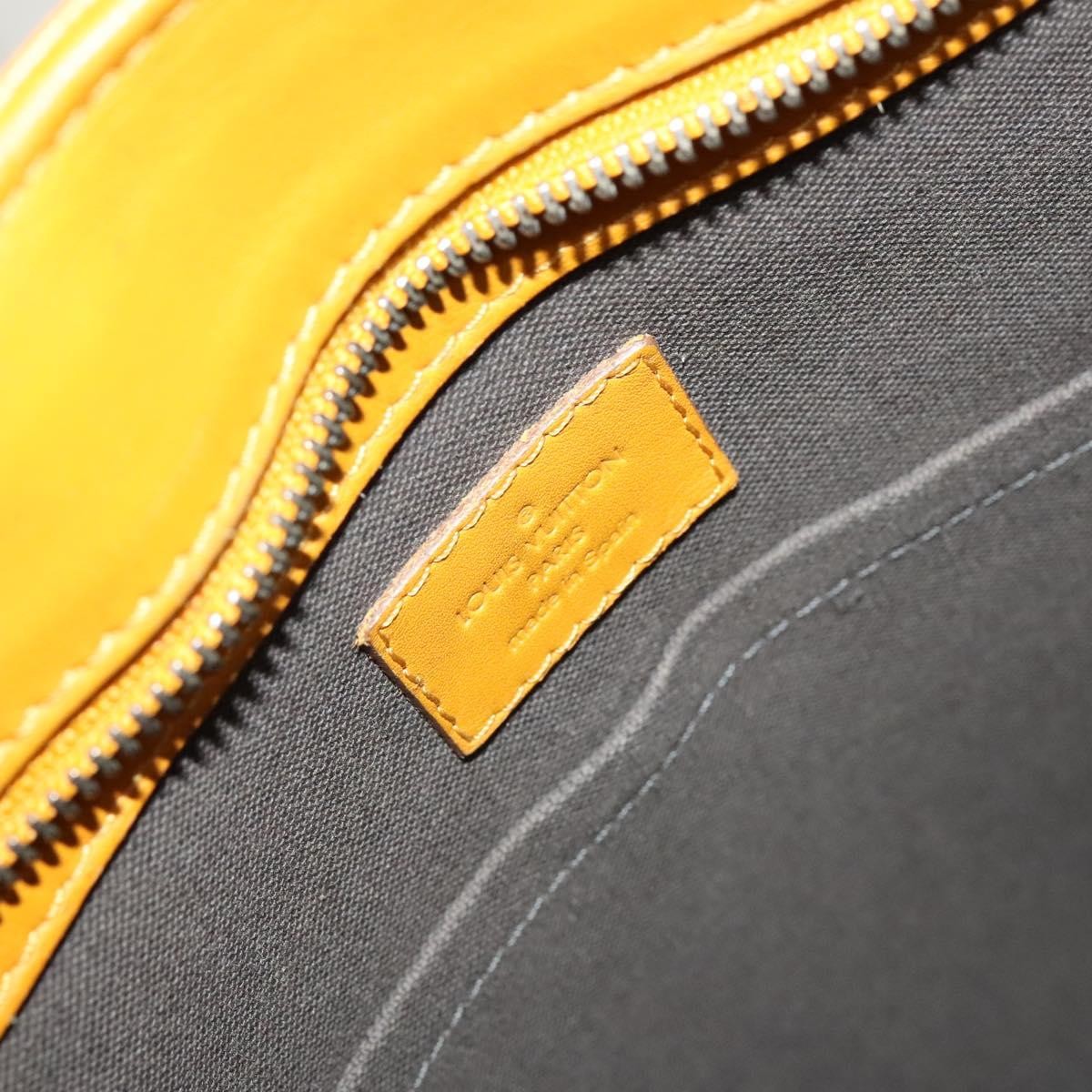 Louis Vuitton Tadao Handbag Damier Infini Leather Yellow Leather Handbag