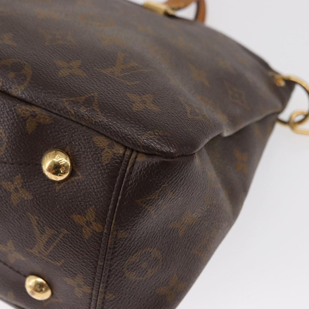 Louis Vuitton Pallas Tote Monogram Canvas With Leather Brown Canvas Tote Bag