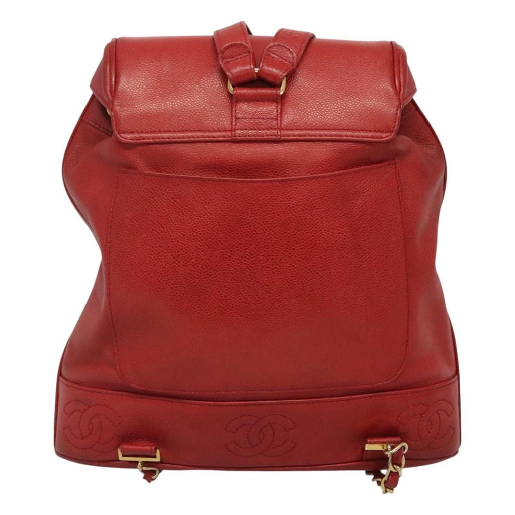 Chanel Vintage Backpack Caviar Red Leather Backpack Bag