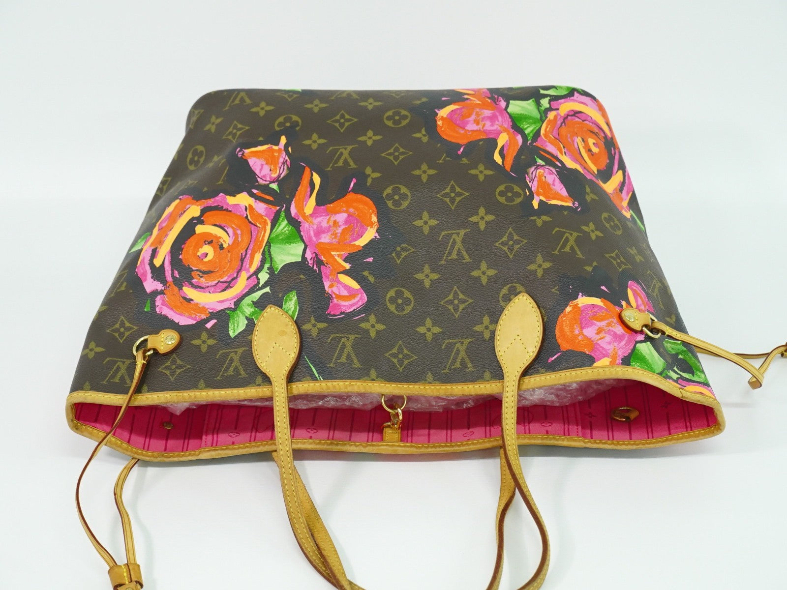 Louis Vuitton Neverfull Tote Limited Edition Monogram Roses Brown Canvas Tote Bag