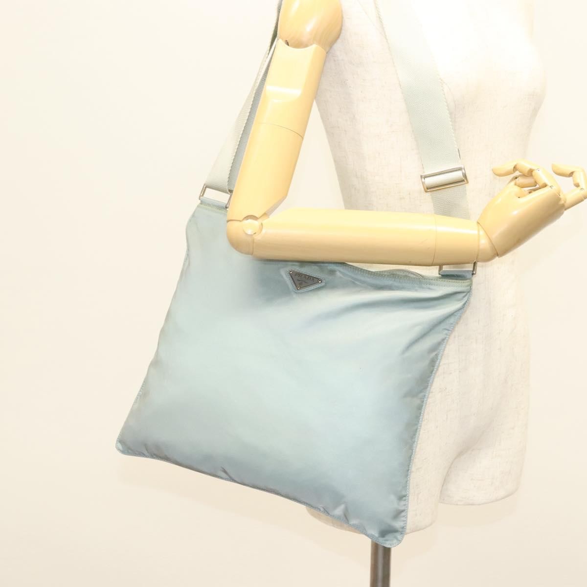 Prada Flat Messenger Bag Tessuto Blue Nylon Shoulder Bag Bag