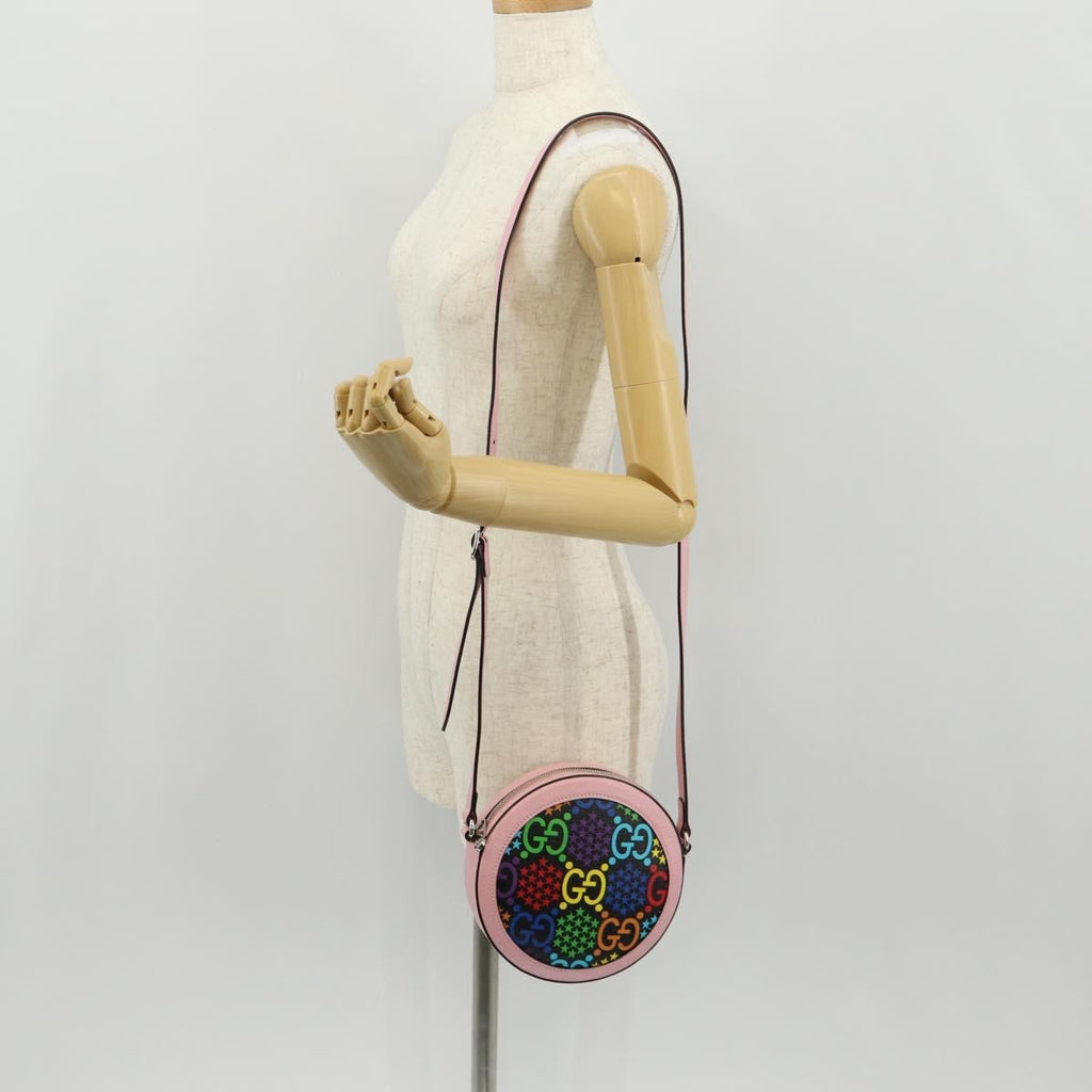 Gucci Round Shoulder Bag Psychedelic Print Gg Coated Canvas Multicolour Canvas Shoulder Bag Bag (Pre-Owned)
