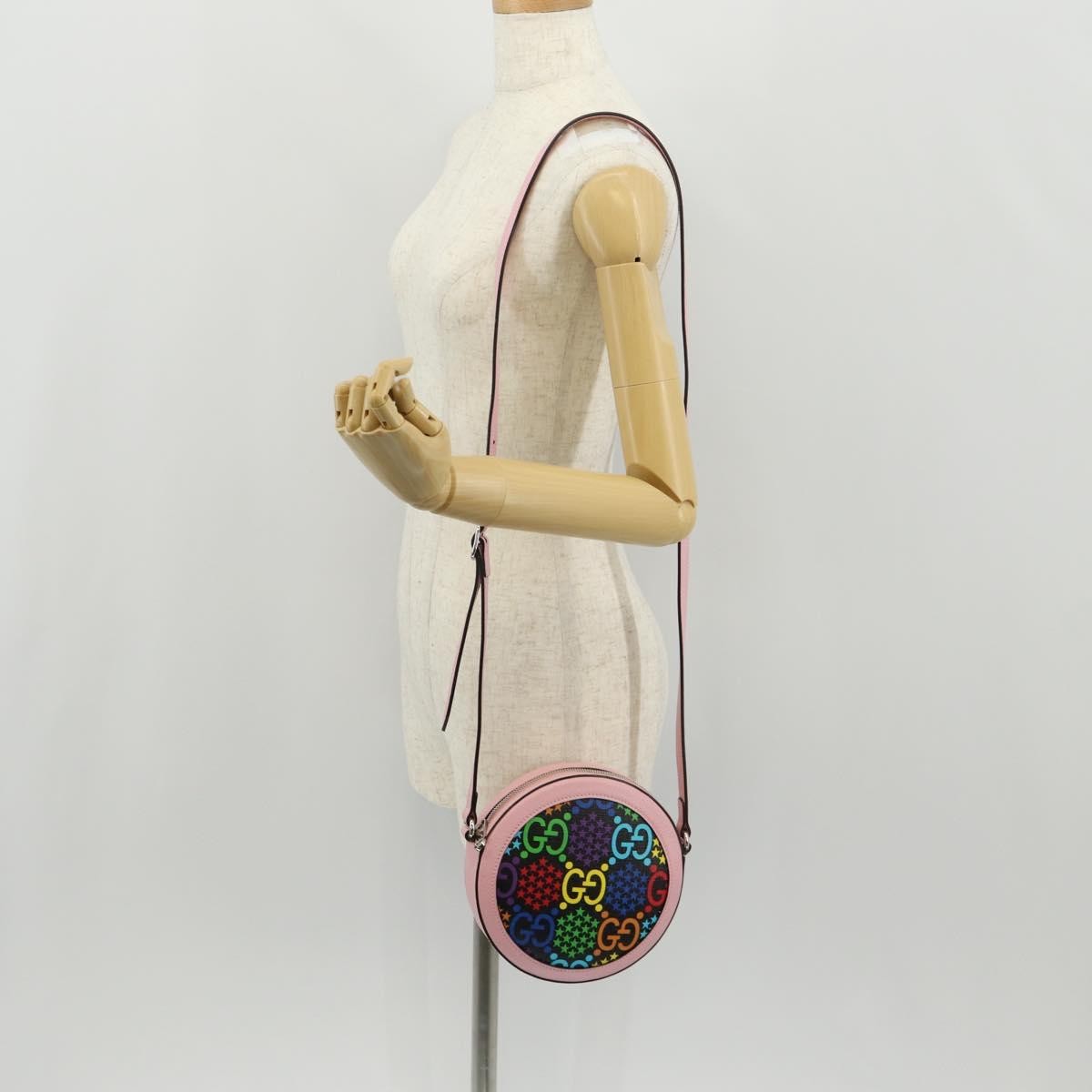 Gucci Round Shoulder Bag Psychedelic Print Gg Coated Canvas Multicolour Canvas Shoulder Bag Bag (Pre-Owned)