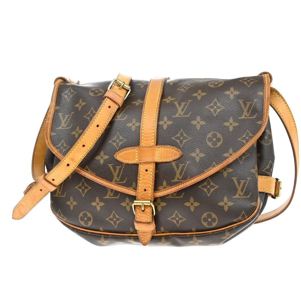 Louis Vuitton Saumur Handbag Monogram Canvas Brown Canvas Shoulder Bag
