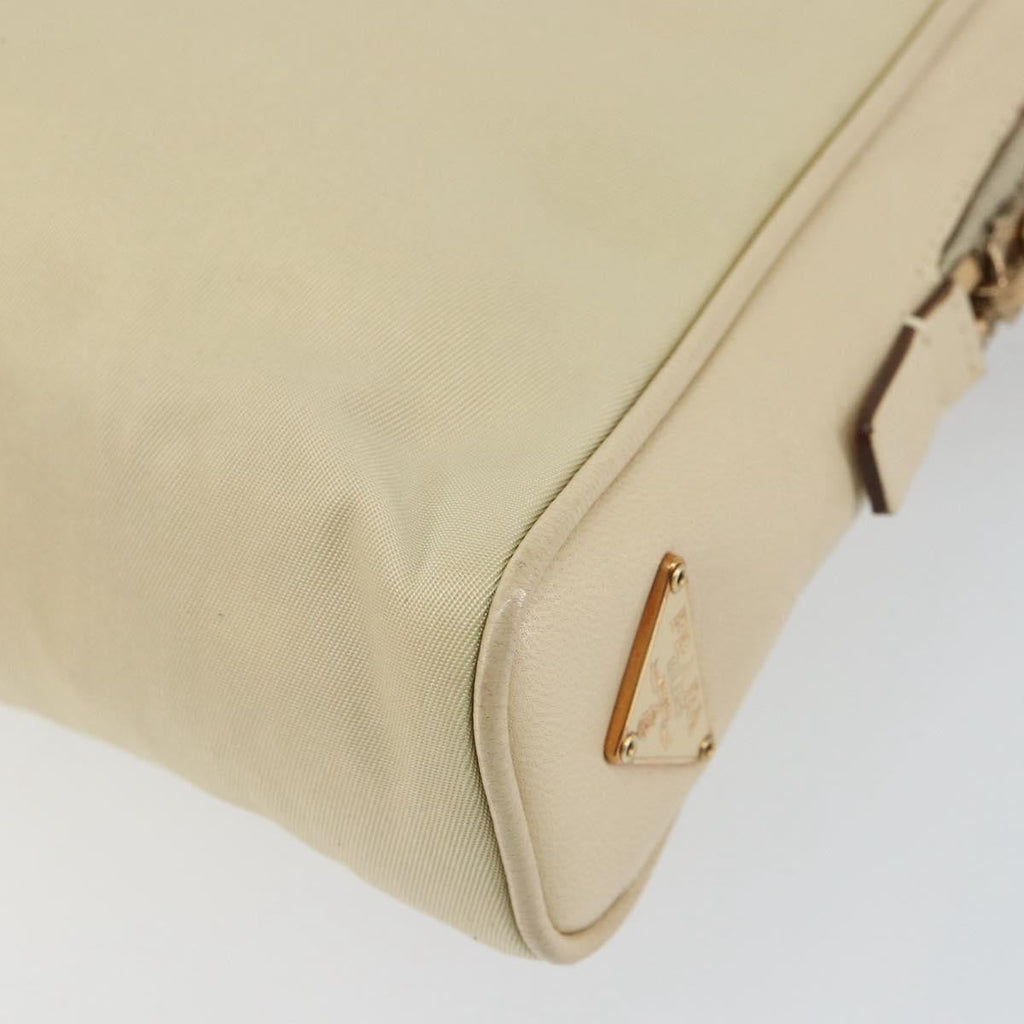 Prada Vintage Handbag Tessuto Beige Nylon Handbag
