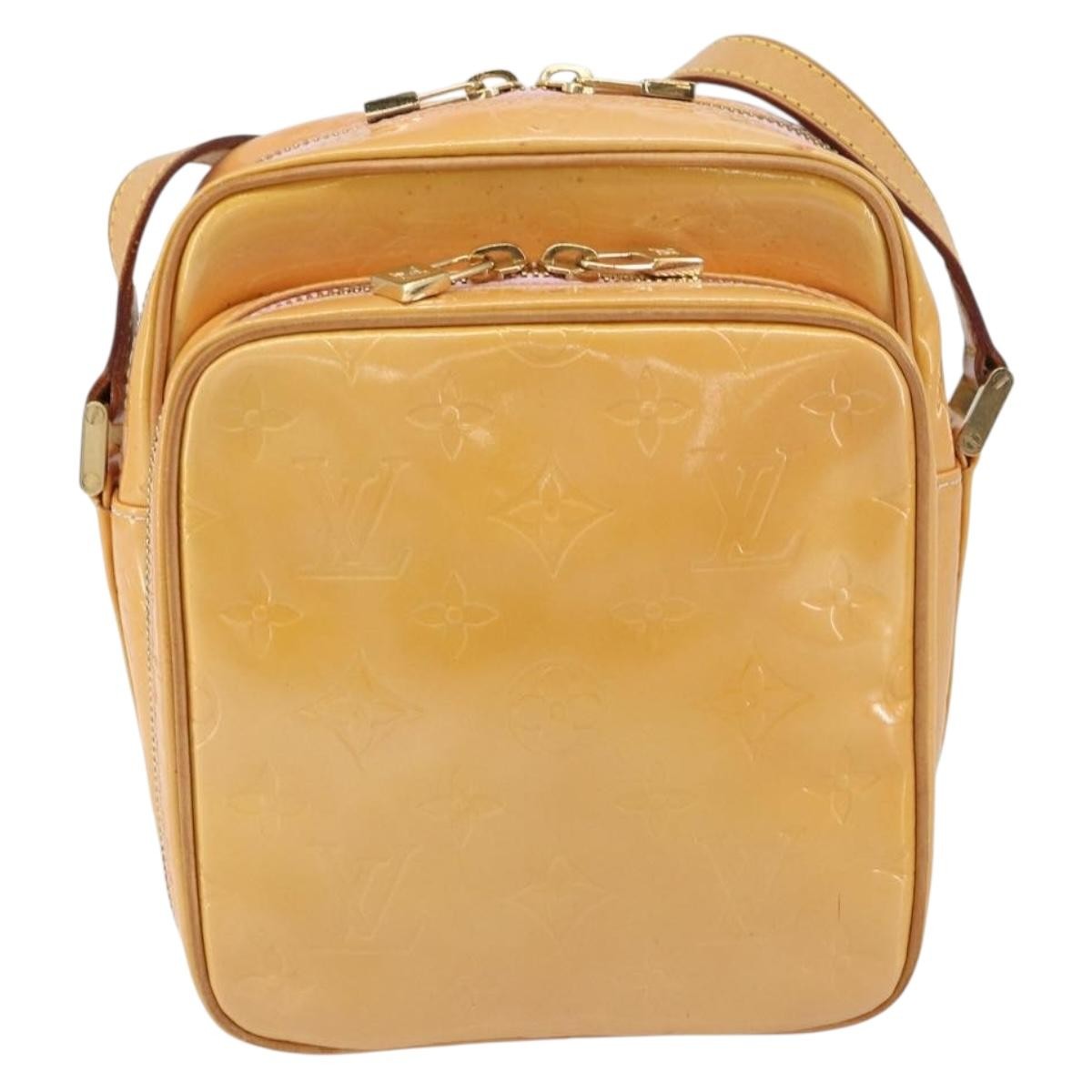Louis Vuitton Wooster Handbag Monogram Vernis Yellow Patent_Leather Shoulder Bag