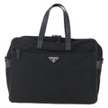 Prada Convertible Front Zip Briefcase Tessuto With Saffiano Leather Black Nylon Briefcase Bag