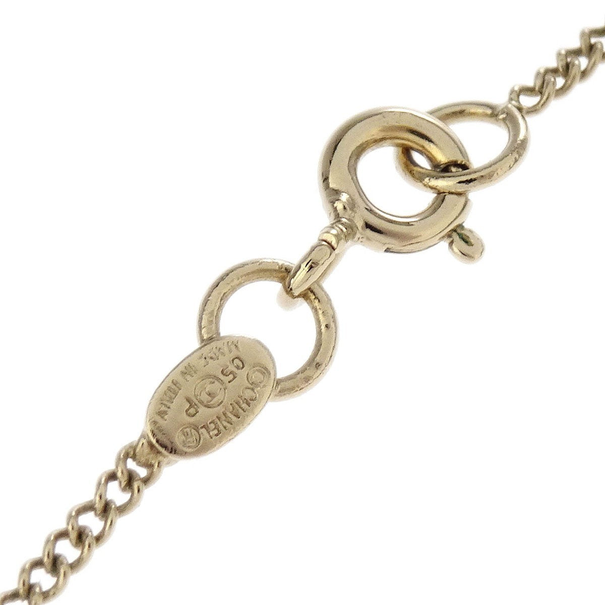 Chanel Cc And Heart Pendant Necklace Metal Gold Gold_Plated Necklace Jewelry