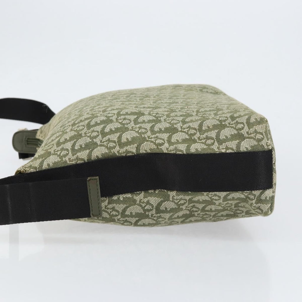Christian Dior Vintage Trotter Shoulder Bag Canvas Green Canvas Shoulder Bag Bag (Pre-Owned)