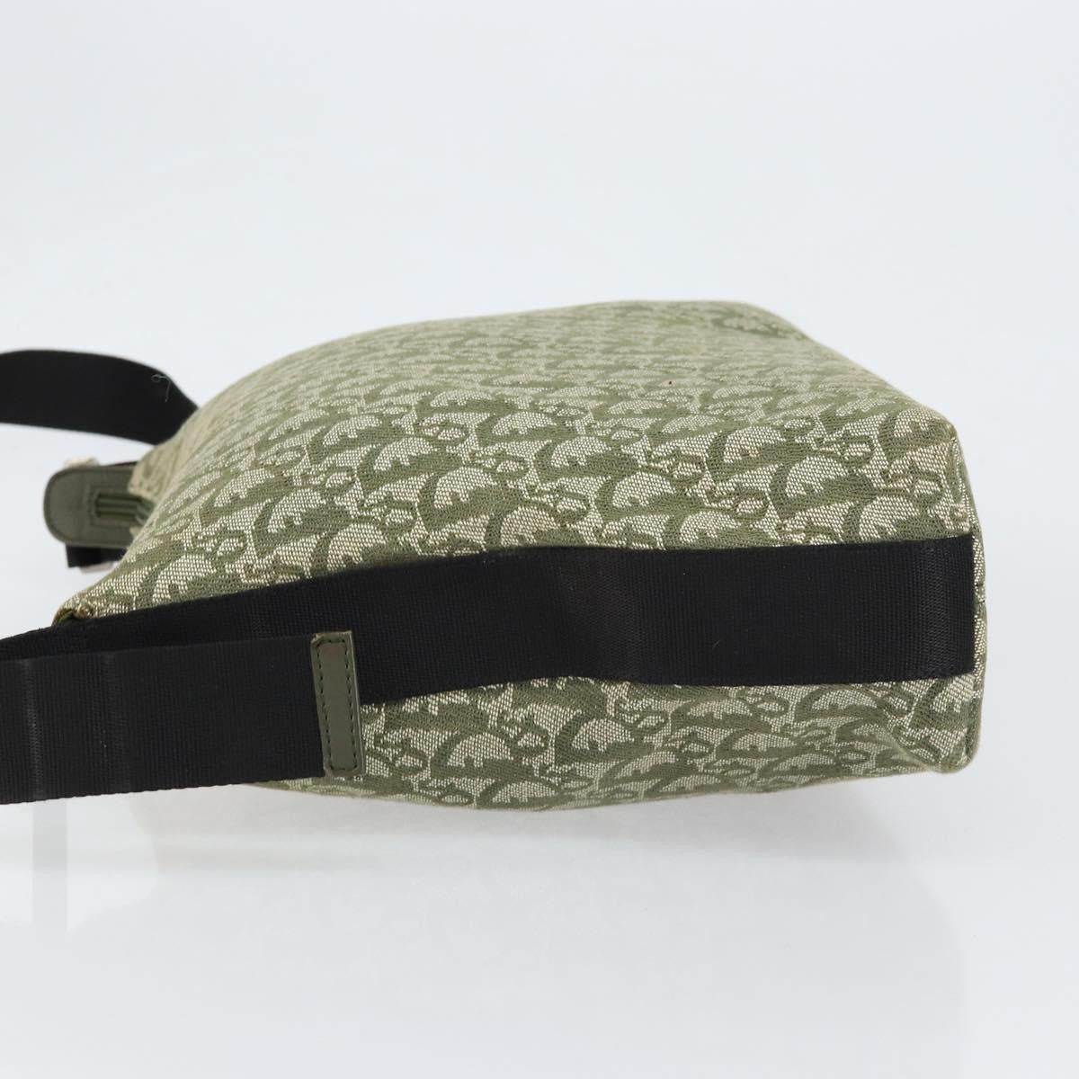Christian Dior Vintage Trotter Shoulder Bag Canvas Green Canvas Shoulder Bag Bag (Pre-Owned)