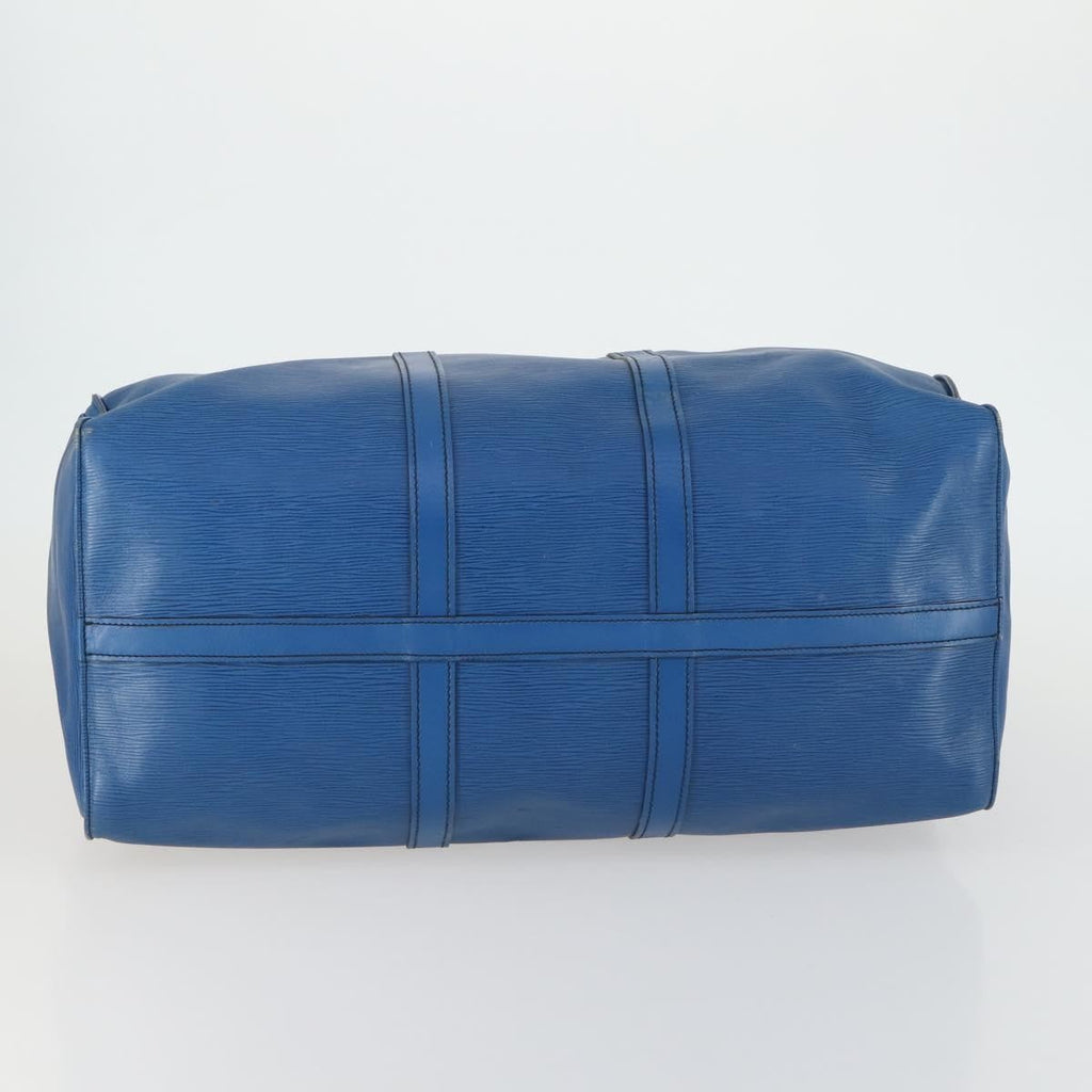 Louis Vuitton Keepall Bag Epi Leather Blue Leather Travel Bag