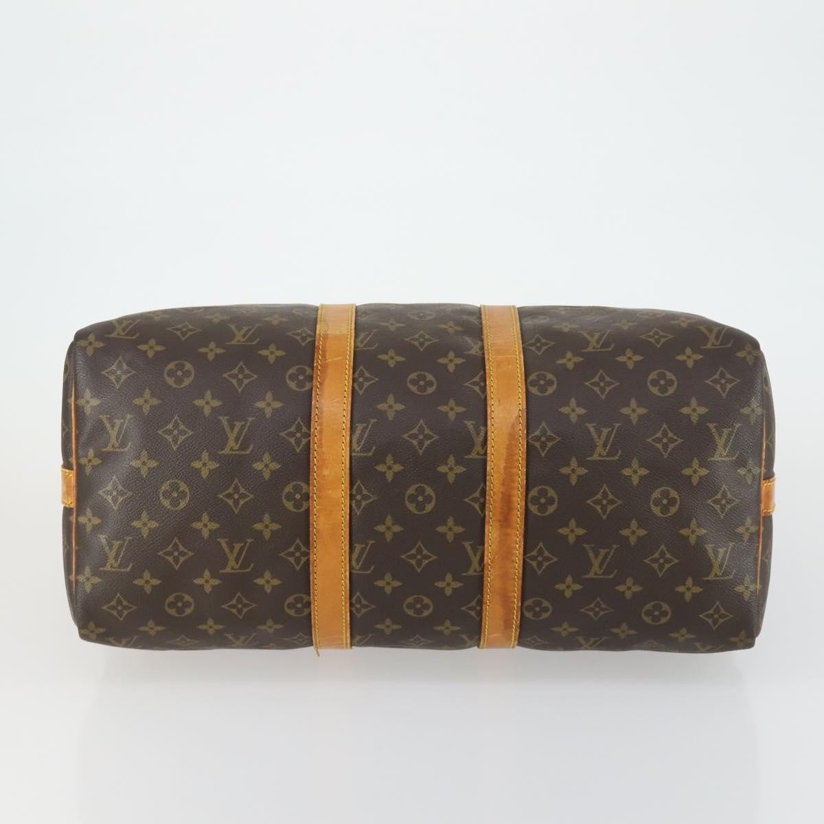 Louis Vuitton Keepall Bandouliere Bag Monogram Canvas Brown Canvas Travel Bag