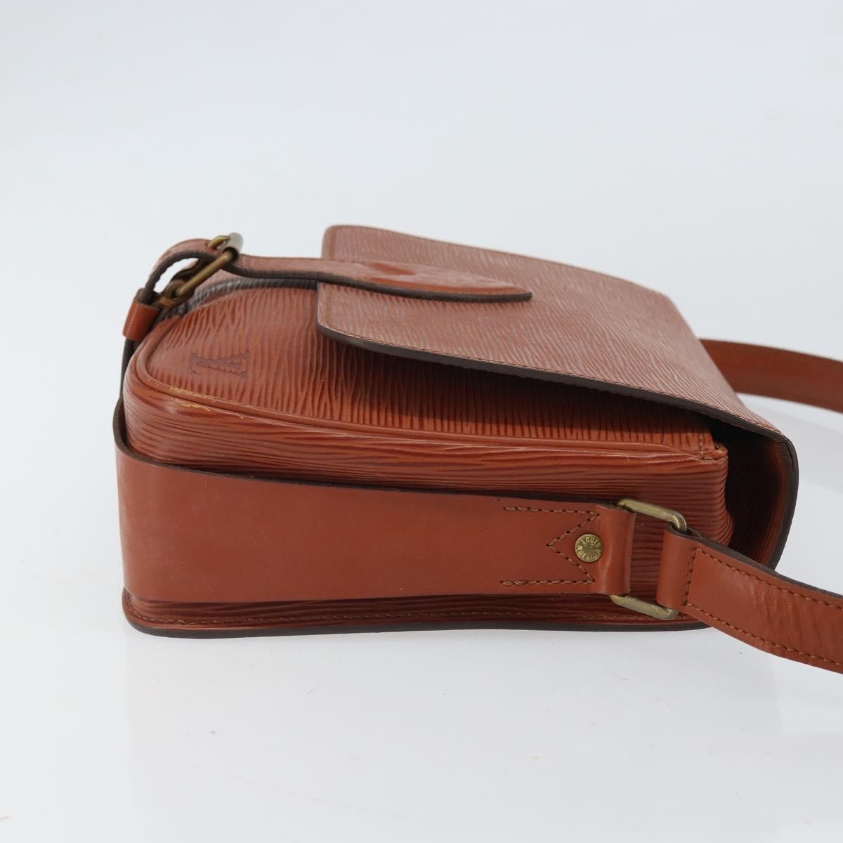 Louis Vuitton Cartouchiere Handbag Epi Leather Brown Leather Shoulder Bag