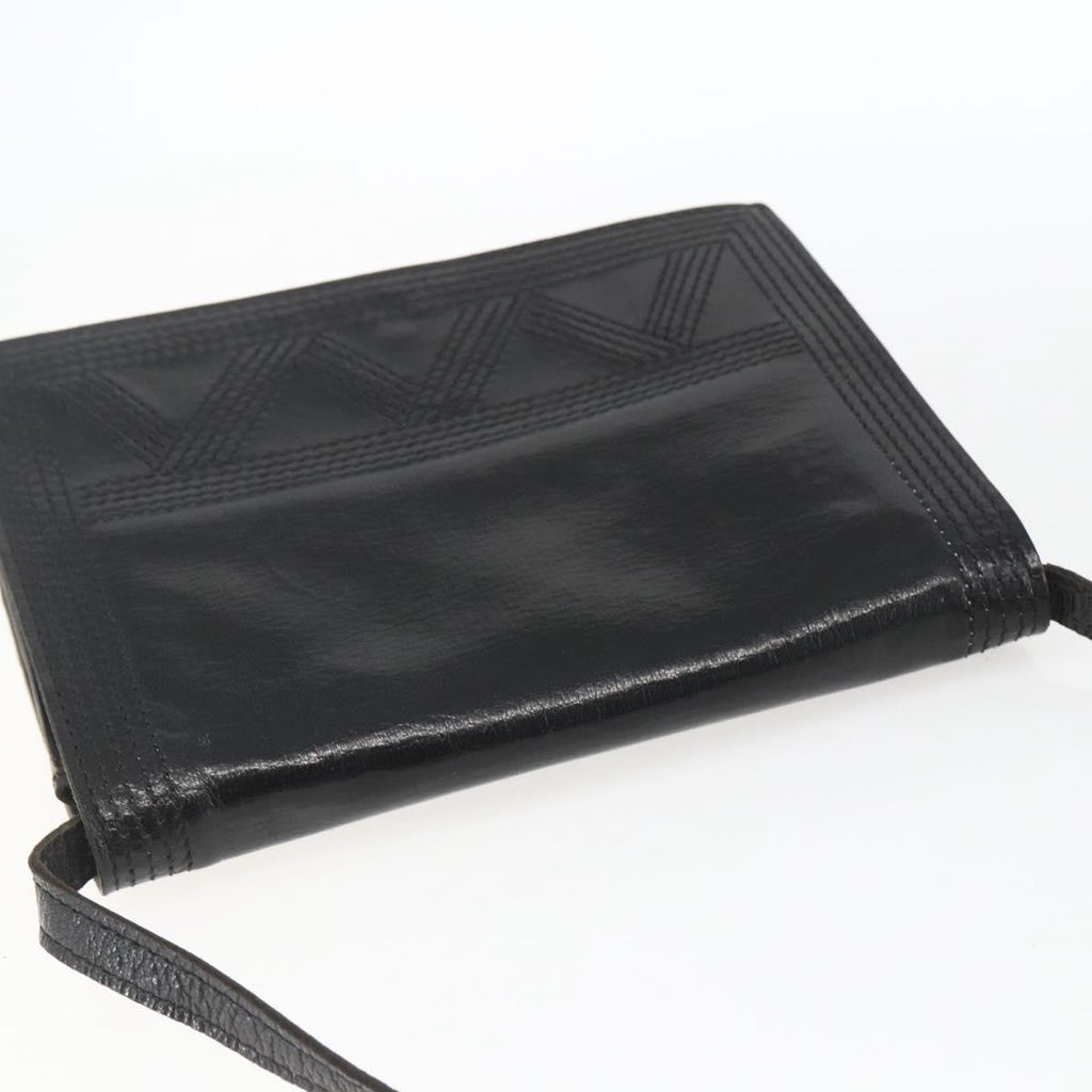 Saint Laurent Vintage Shoulder Bag Leather Black Leather Shoulder Bag Bag (Pre-Owned)