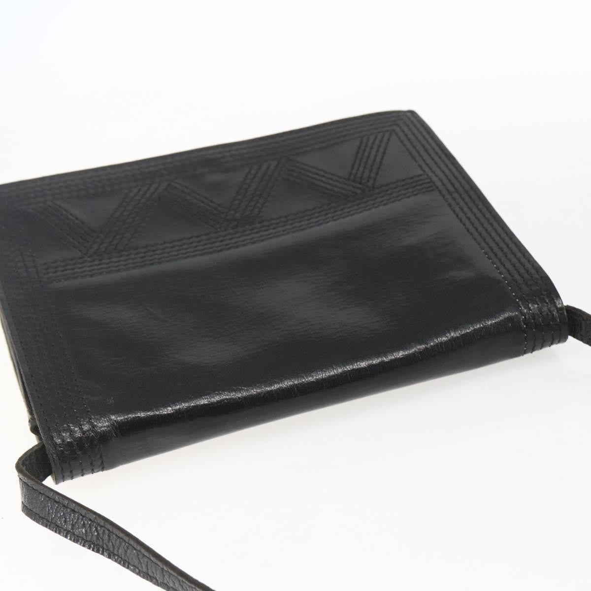 Saint Laurent Vintage Shoulder Bag Leather Black Leather Shoulder Bag Bag (Pre-Owned)