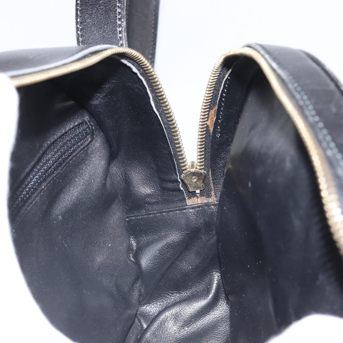 Celine Circle Logo Shoulder Bag Leather Black Leather Shoulder Bag Bag