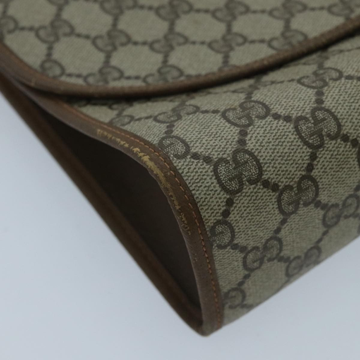 Gucci Sherry Line Pouch Canvas Beige Canvas Clutche & Pouche Bag (Pre-Owned)