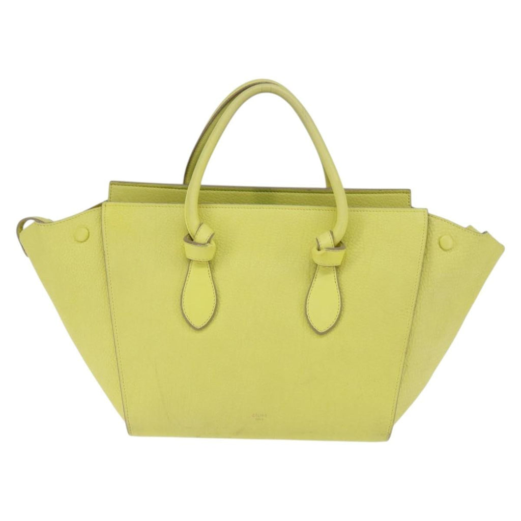 Celine Tie Knot Tote Smooth Leather Yellow Leather Bag