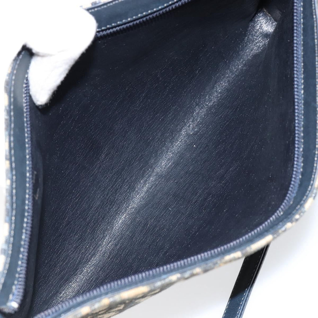 Christian Dior Vintage Trotter Shoulder Bag Canvas Navy Canvas Shoulder Bag Bag (Pre-Owned)