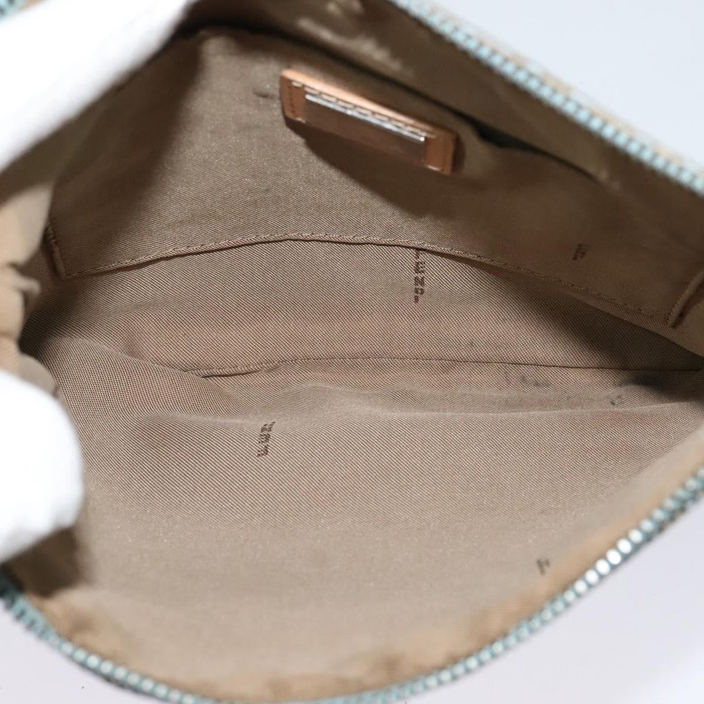 Fendi Vintage Flat Crossbody Bag Zucchino Canvas Blue Canvas Shoulder Bag Bag